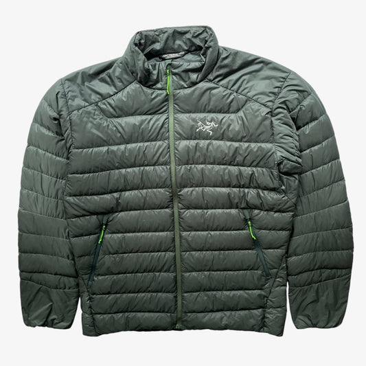 Mens Arcteryx Thorium AR Goose Down Khaki Puffer Jacket - Casspios Dream