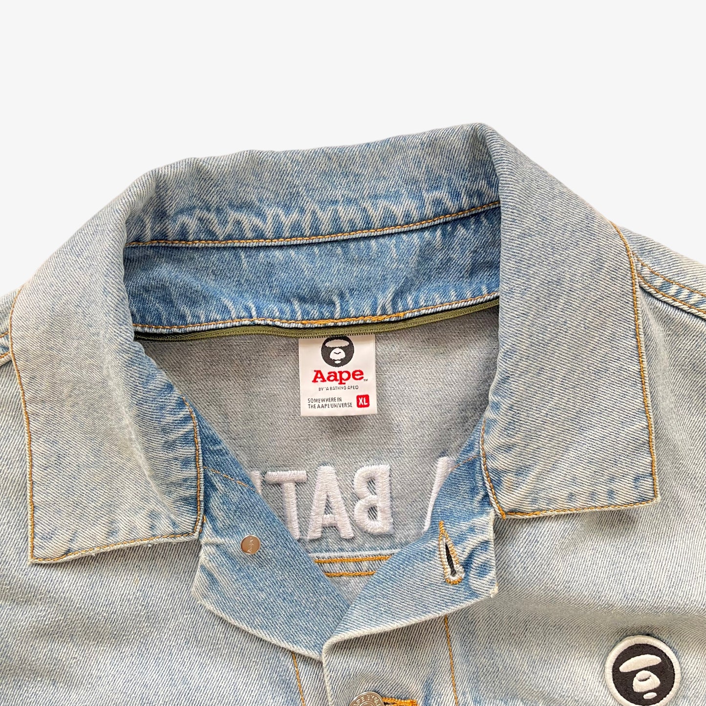 BAPE AAPE Denim Jacket With Removable Hoodie Label - Casspios Dream