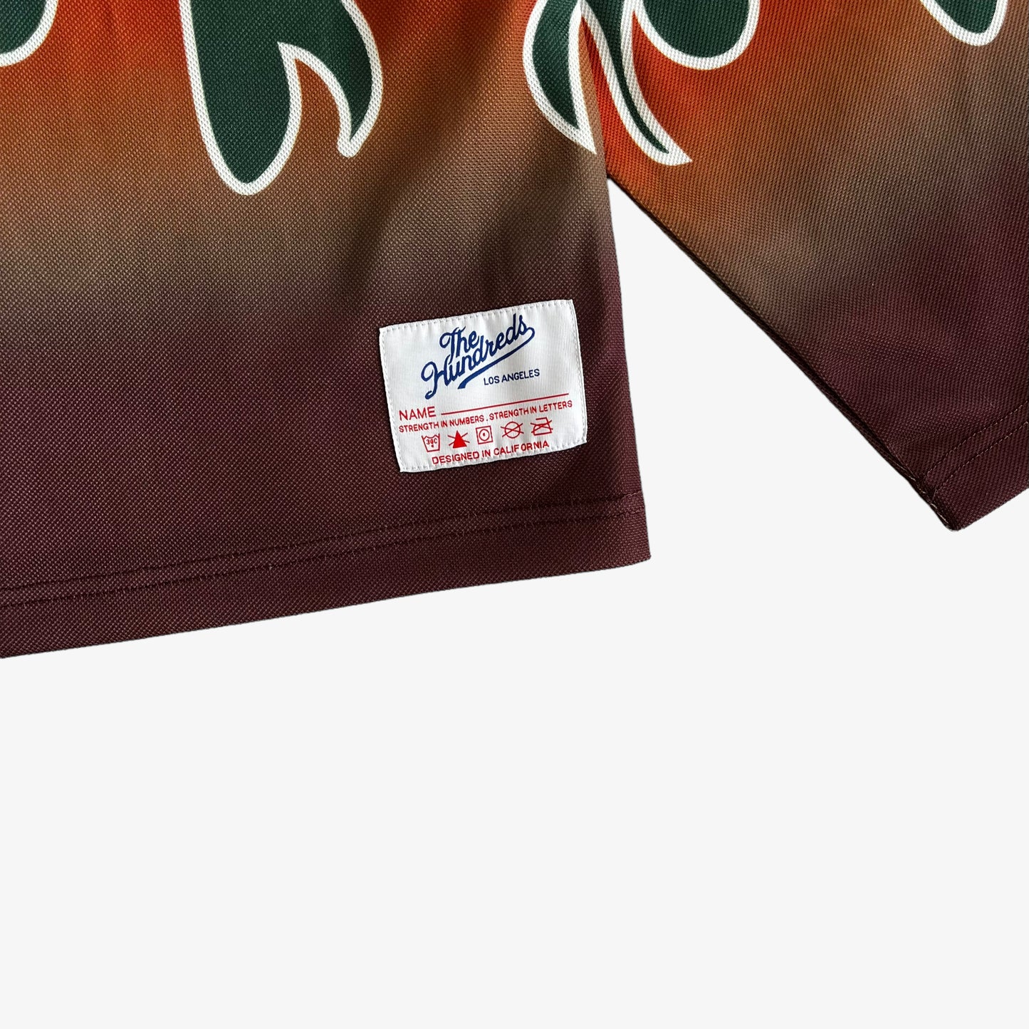 Mens The Hundreds Wildfire Green And Orange Flame Hockey Jersey Tag - Casspios Dream