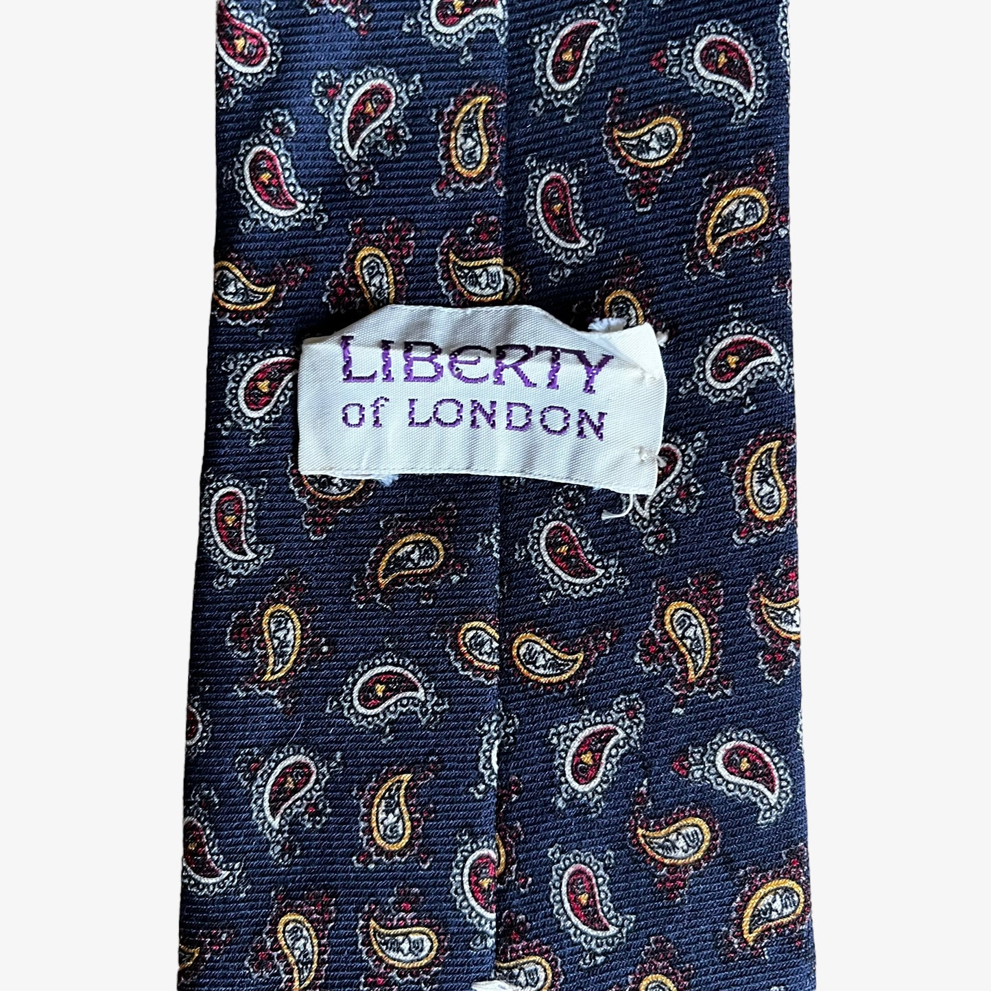 Vintage 80s Liberty Of London Paisley Print Wool Challis Tie Label - Casspios Dream