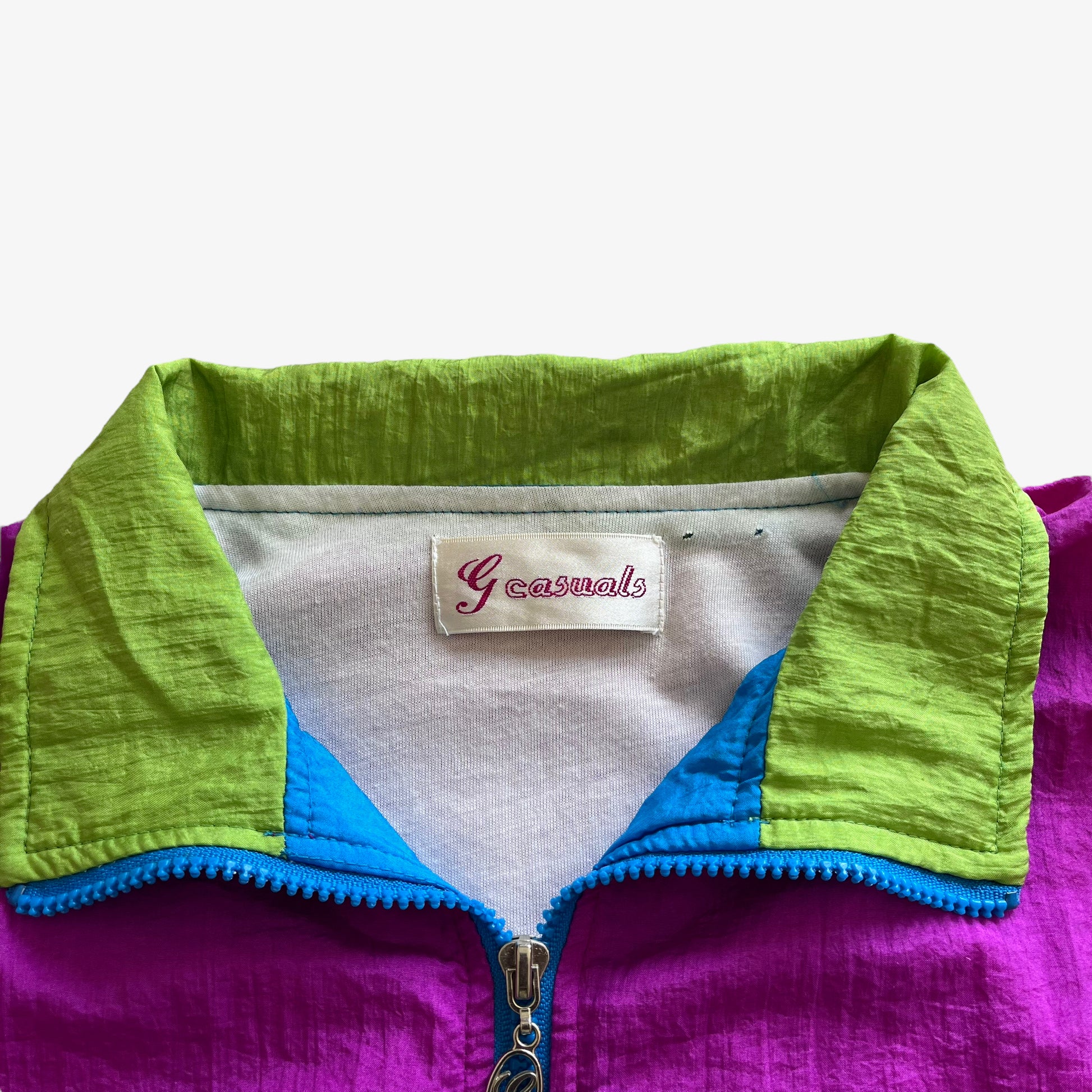 Vintage 80s Mens G Casuals Vibrant Track Jacket Label - Casspios Dream