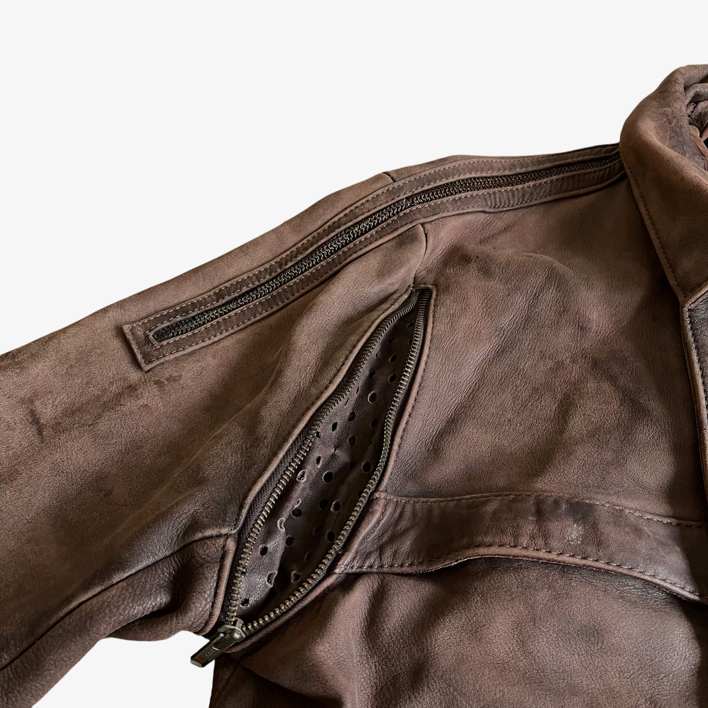 Vintage 80s Mens Hein Gericke Yamaha Brown Leather Biker Jacket Pocket - Casspios Dream