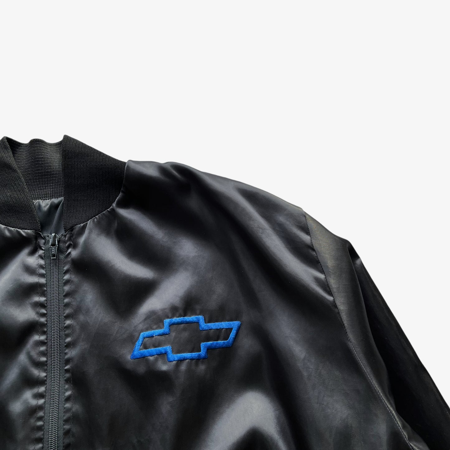 Vintage 80s Mens Legends Chevrolet Heartbeat Of America Black Shell Jacket Chevy - Casspios Dream