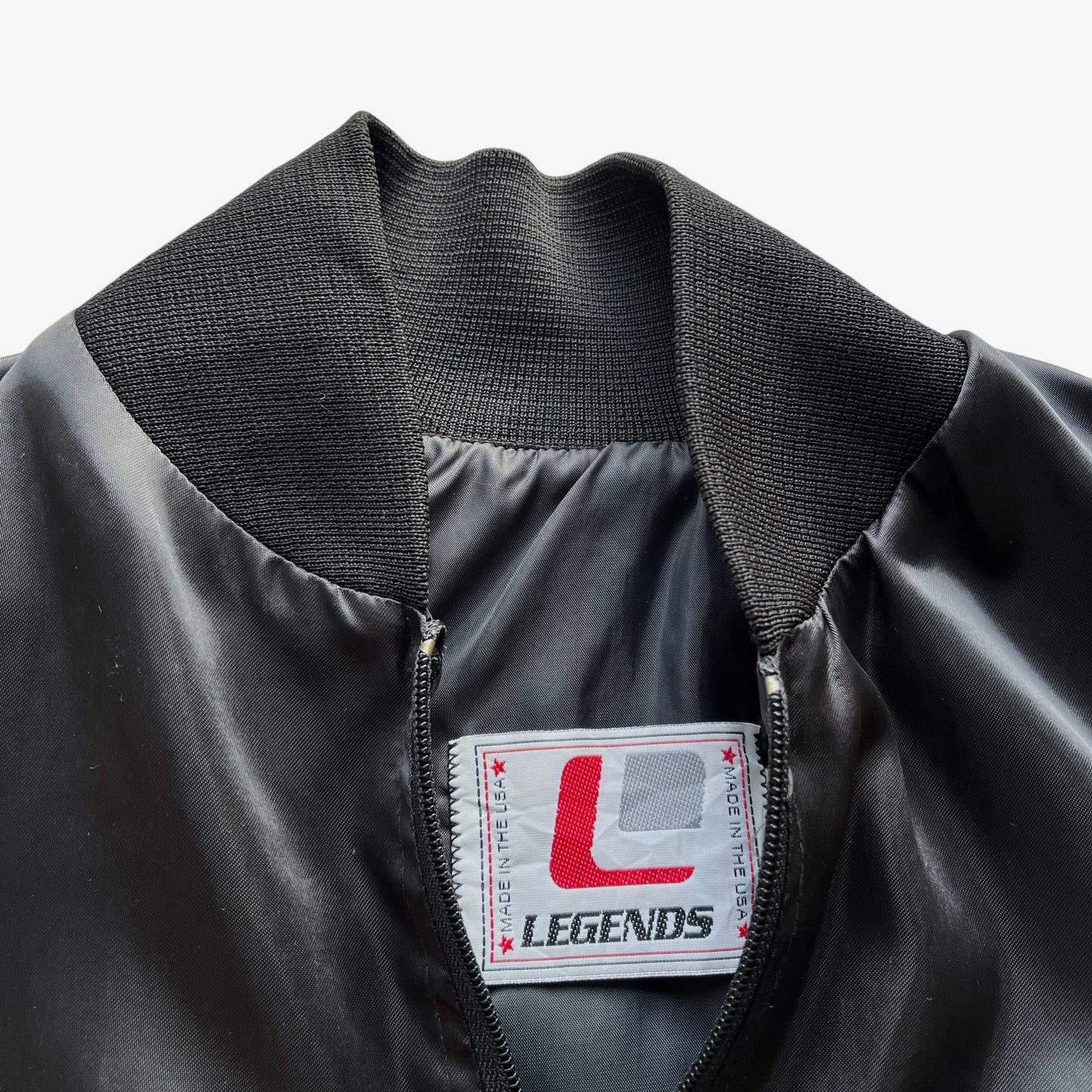 Vintage 80s Mens Legends Chevrolet Heartbeat Of America Black Shell Jacket Label - Casspios Dream