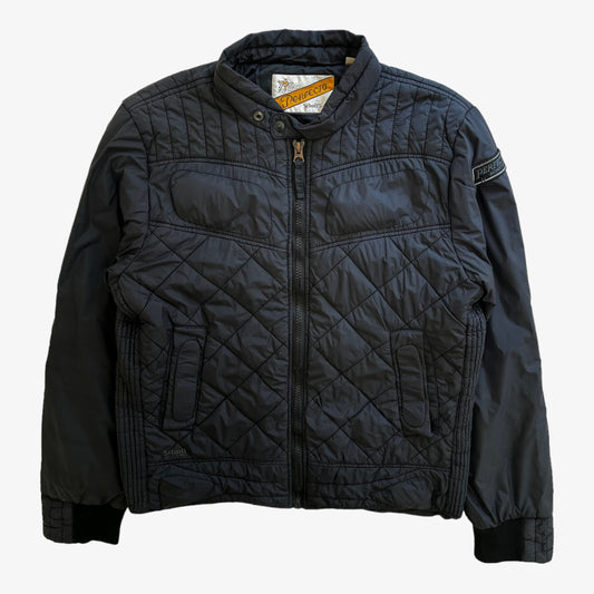 Vintage 80s Mens Schott Perfecto Black Quilted Puffer Jacket - Casspios Dream