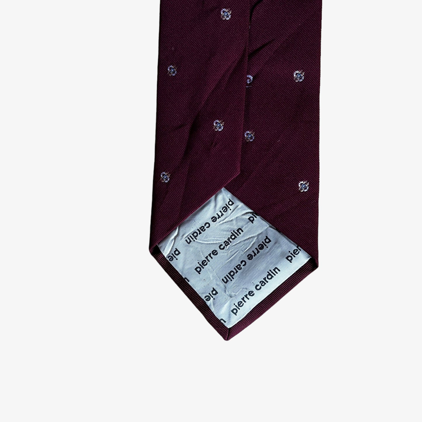 Vintage 80s Pierre Cardin Geometric Print Red Silk Tie Spell Out - Casspios Dream