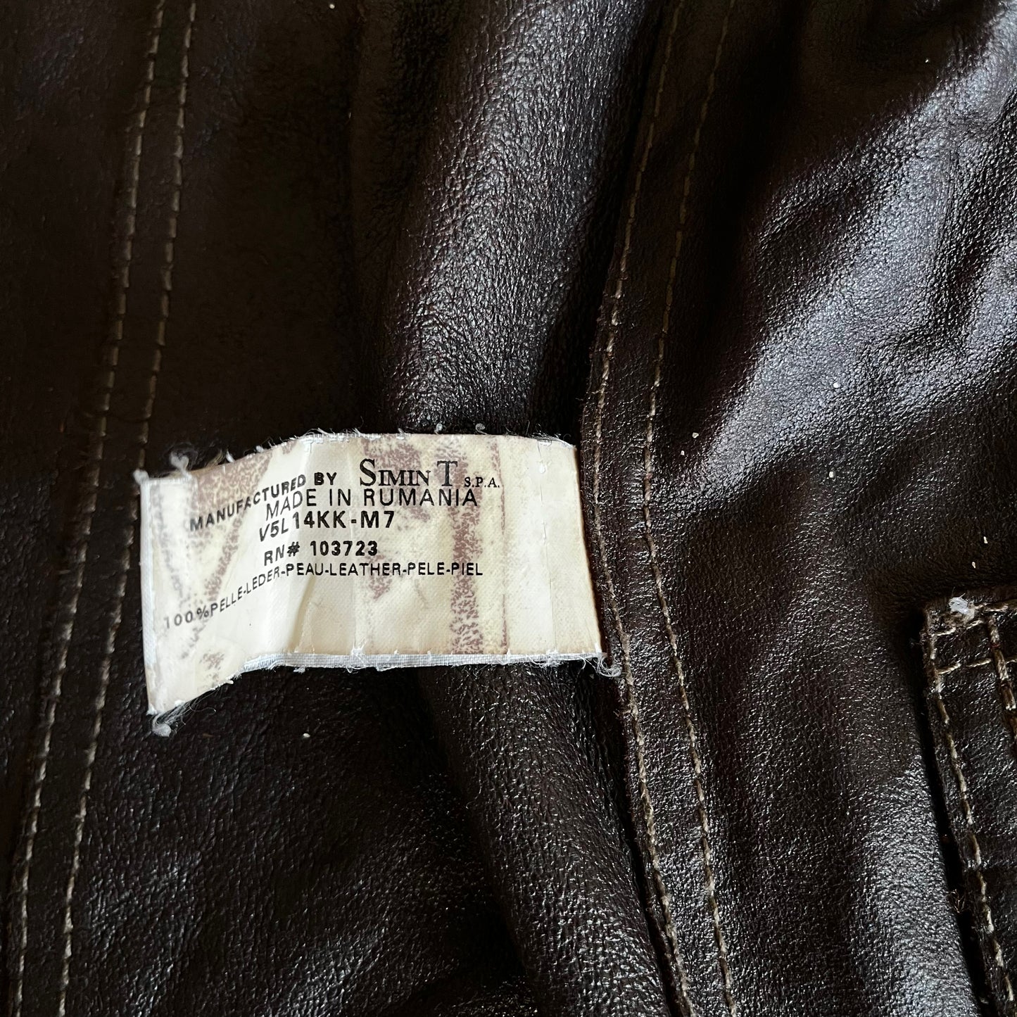 Vintage 80s Womens Armani Jeans Brown Leather Suede Jacket Inside Label - Casspios Dream