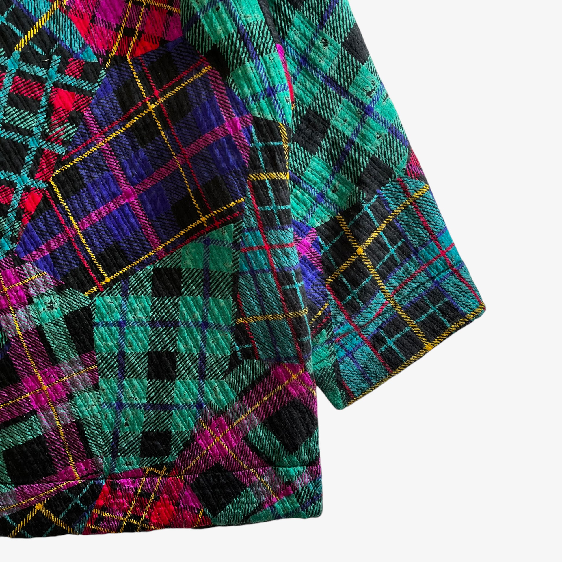 Vintage 80s Womens Ebe Alinovi Contrasting Tartan Print Jacket Wear - Casspios Dream