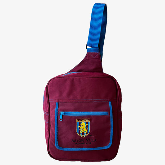 Vintage 90s Aston Villa Football Club Single Strap Claret And Blue Backpack - Casspios Dream