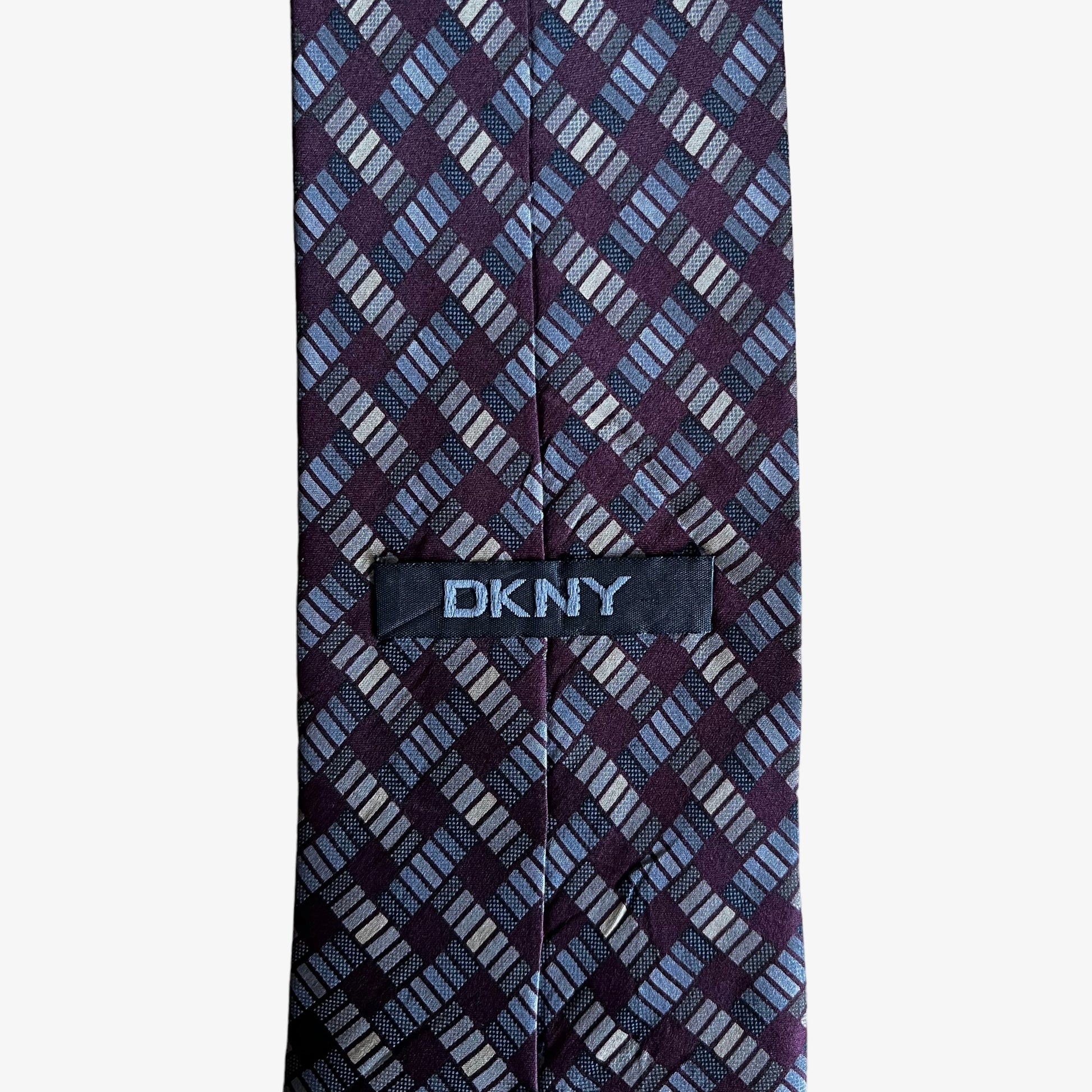 Vintage 90s DKNY Abstract Print Silk Tie Label - Casspios Dream