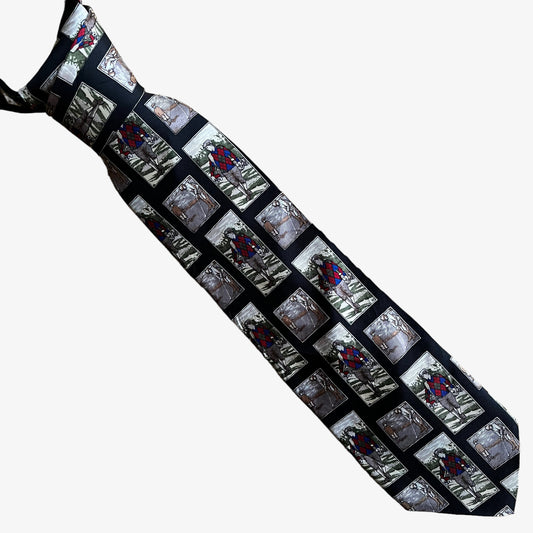 Vintage 90s GANT Golf Print Black Silk Tie - Casspios Dream