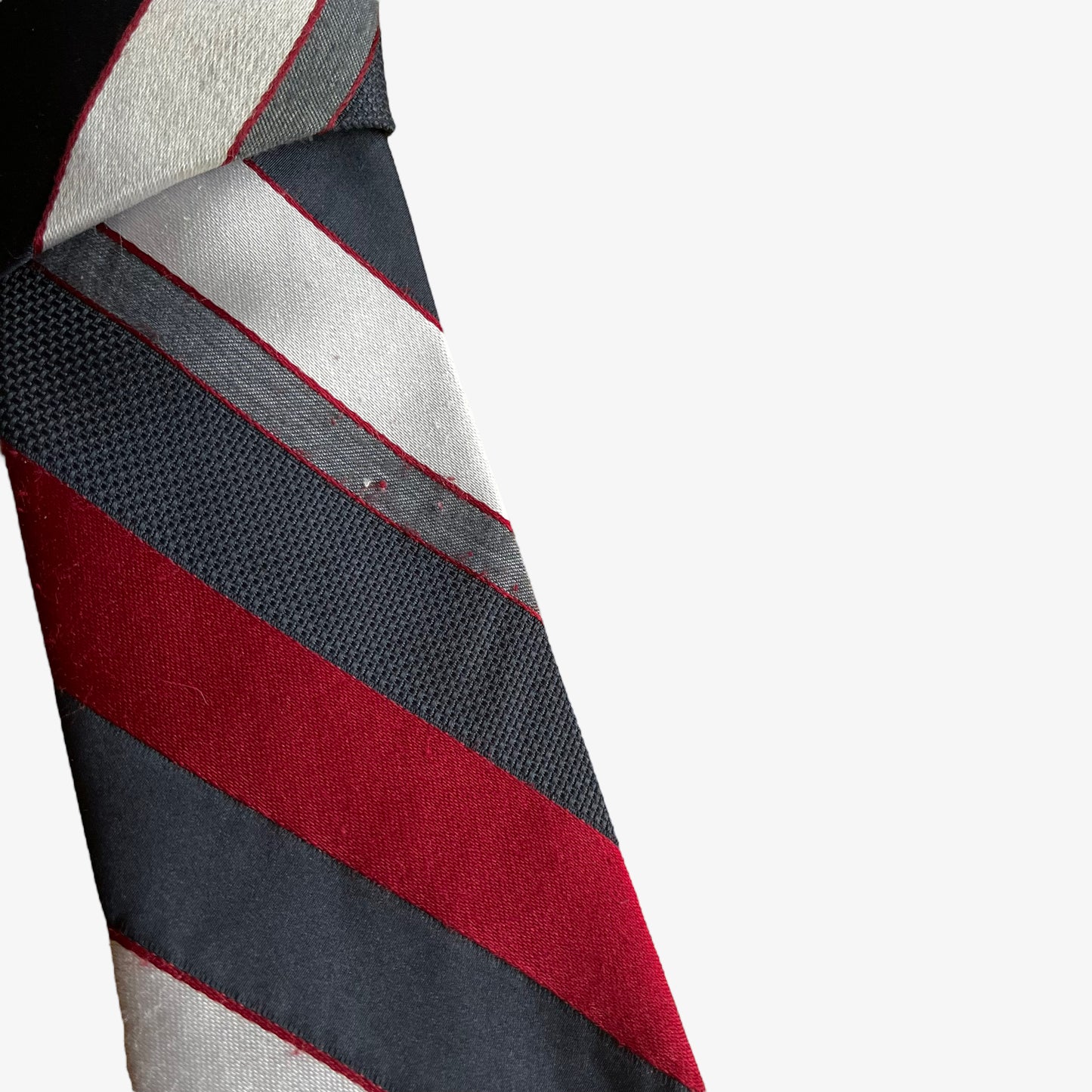 Vintage 90s Hardy Amies Red And Blue Striped Silk Tie Mens - Casspios Dream