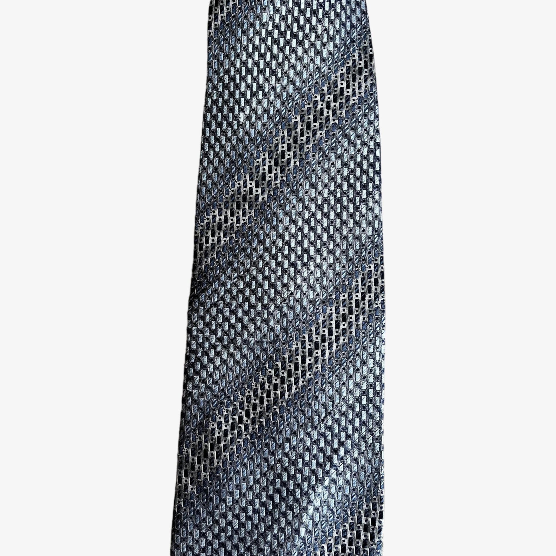 Vintage 90s Kenneth Cole Reaction Reptile Print Grey Silk Tie Striped - Casspios Dream