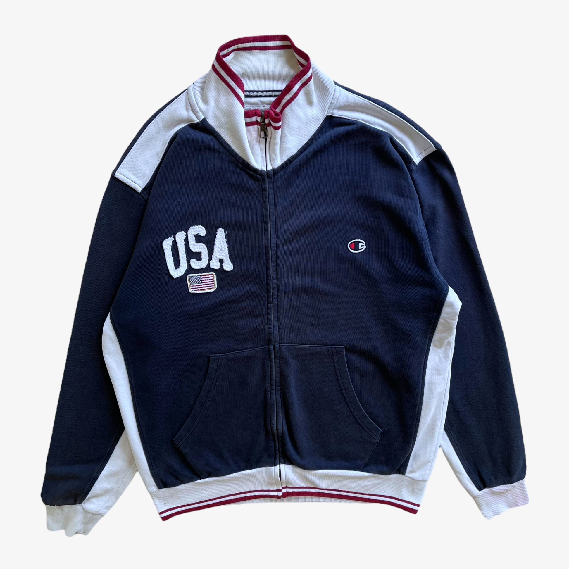 Vintage 90s Mens Champion USA Track Jacket - Casspios Dream