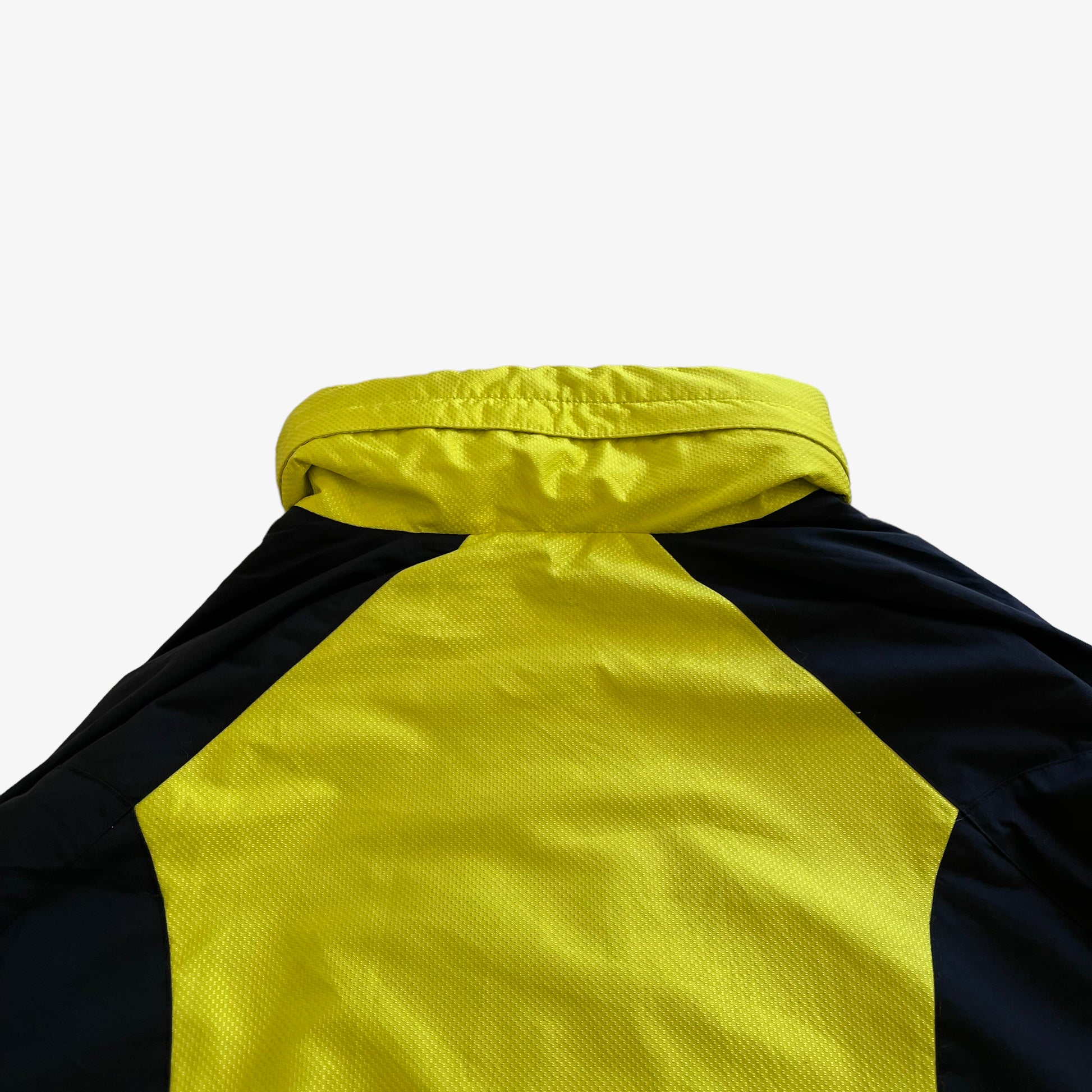 Vintage 90s Mens Fila Neon Yellow Utility Jacket Foldable Hood - Casspios Dream