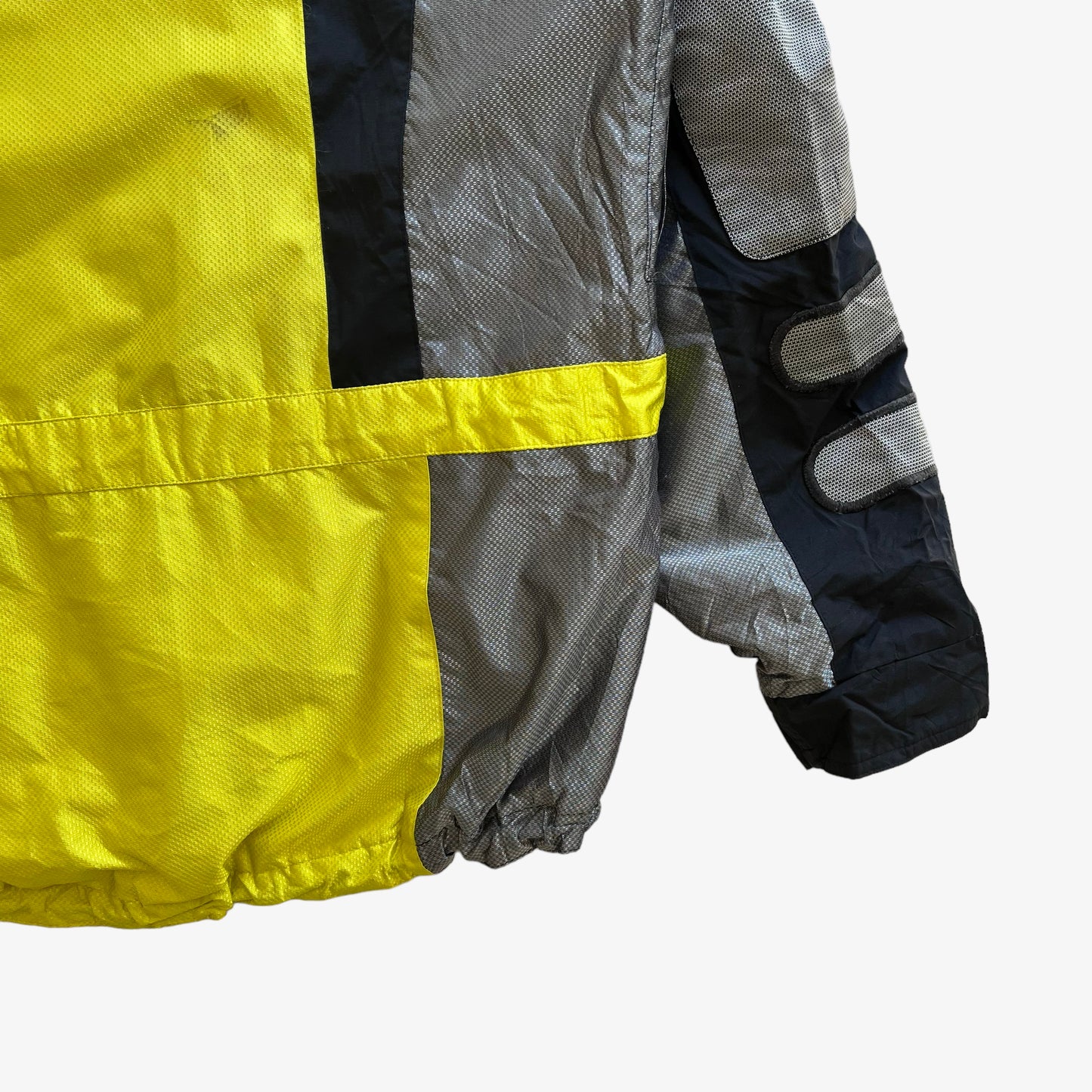 Vintage 90s Mens Fila Neon Yellow Utility Jacket Sleeve - Casspios Dream