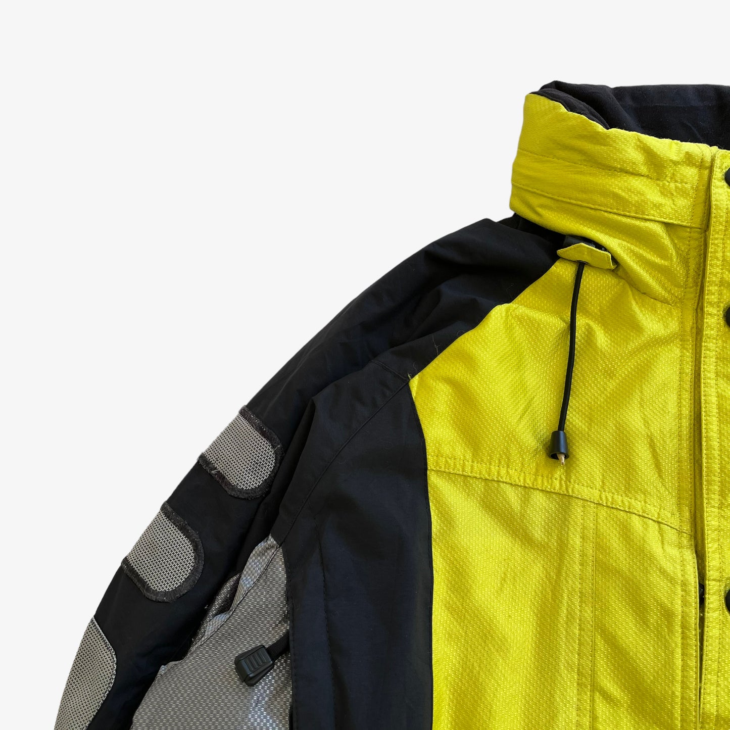 Vintage 90s Mens Fila Neon Yellow Utility Jacket Wear - Casspios Dream