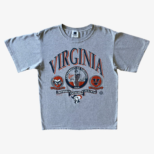 Vintage 90s Mens Kingstree Classic University Of Virginia 1993 Striped Single Stitch Top - Casspios Dream