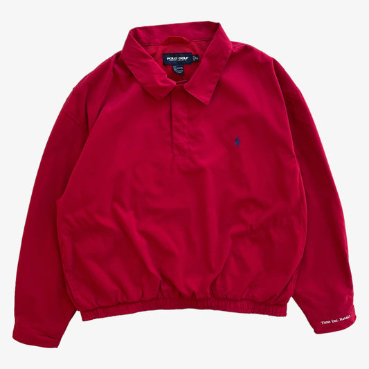 Vintage 90s Mens Ralph Lauren Polo Golf Red Collared Quarter Button Pullover - Casspios Dream