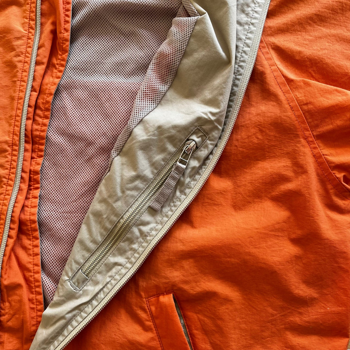 Vintage 90s Mens Ralph Lauren Polo Sport Orange Windbreaker Jacket Inside Label - Casspios Dream