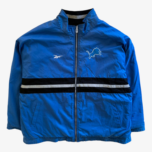 Vintage 90s Mens Reebok NFL Pro Line Detroit Lions Reversible Jacket With Back Spell Out Reversed - Casspios Dream