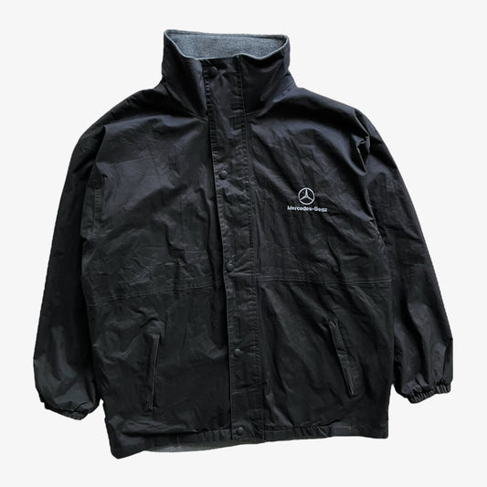 Vintage 90s Mens Result Mercedes Benz Reversible Black Windbreaker Jacket - Casspios Dream