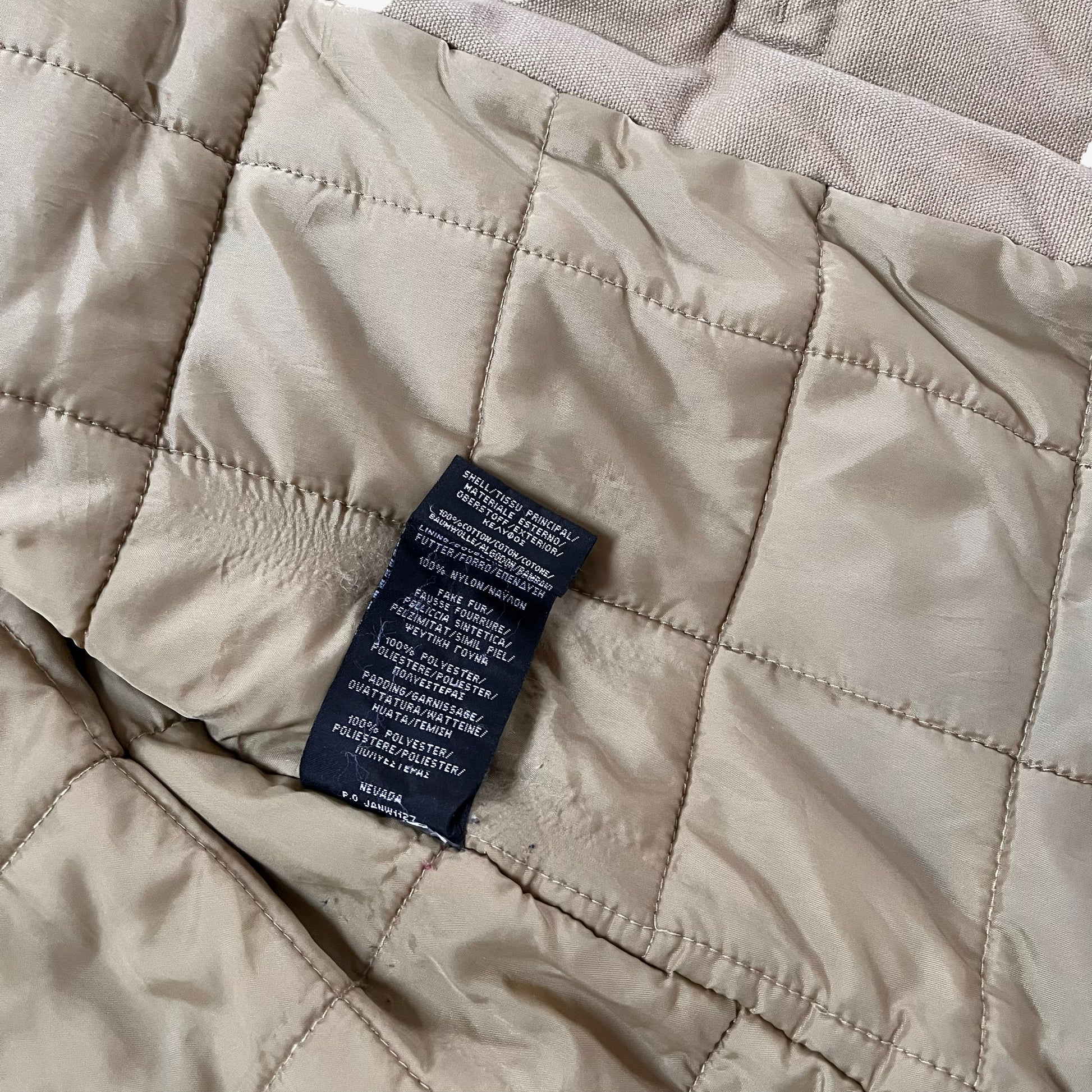 Vintage 90s Mens Schott NYC Rancher Khaki Cargo Jacket With Faux Fur Collar Inside Label - Casspios Dream