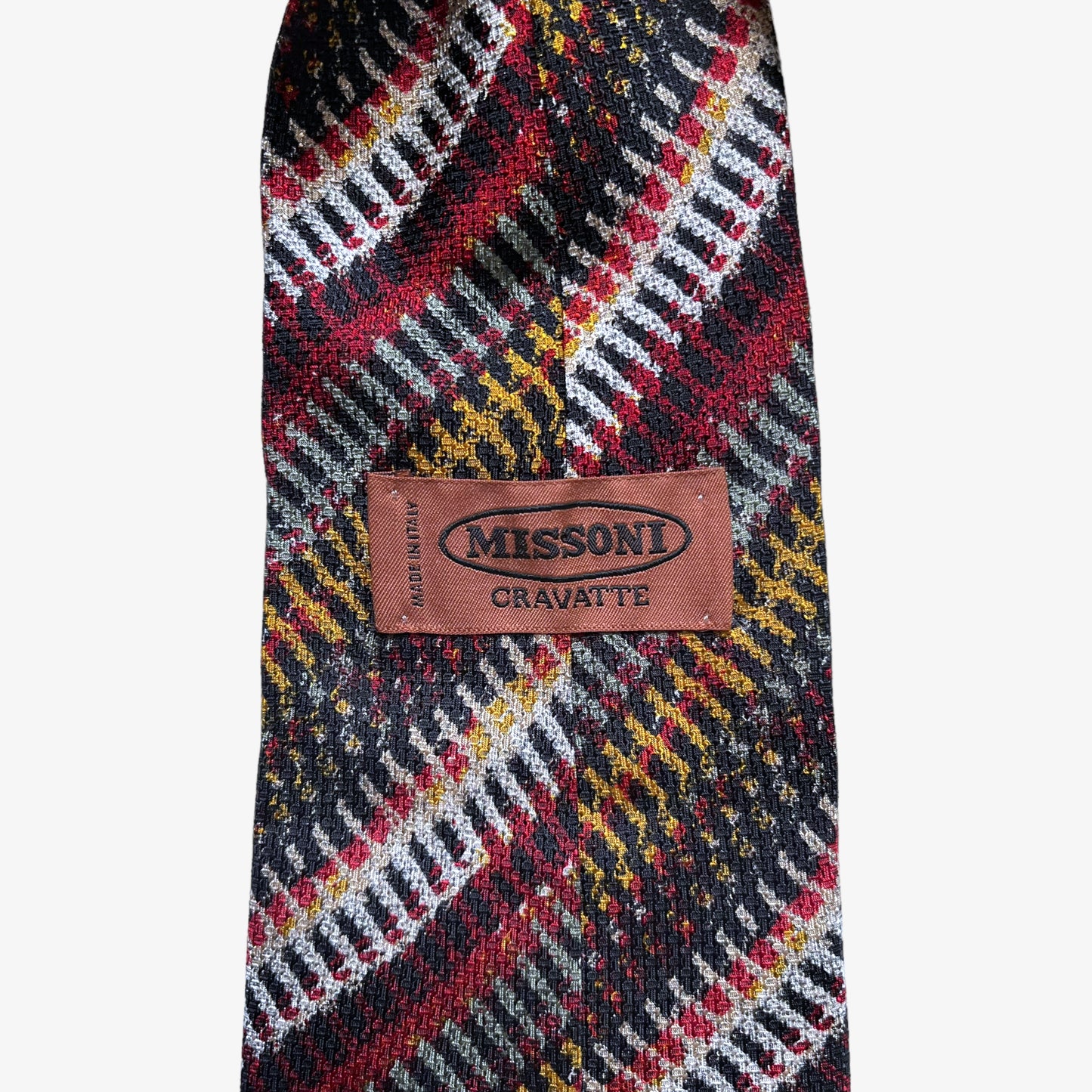 Vintage 90s Missoni Cravatte Colourful Abstract Striped Print Silk Tie Label - Casspios Dream