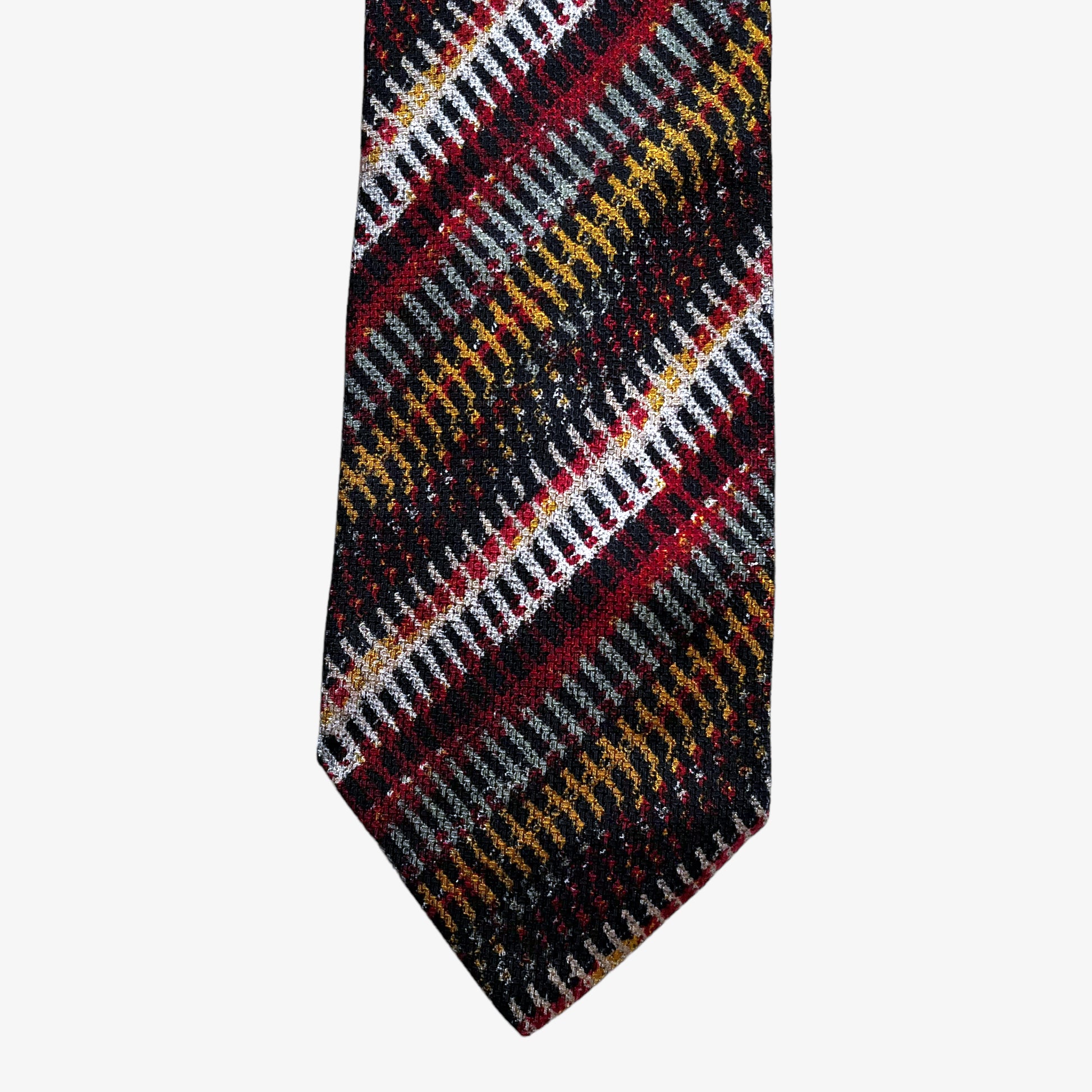 Vintage 90s Missoni Cravatte Colourful Abstract Striped Print Silk Tie Pattern - Casspios Dream