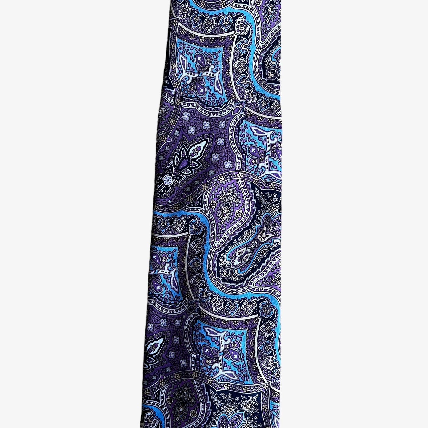 Vintage 90s Pierre Cardin Purple Paisley Print Polyester Tie Pattern - Casspios Dream