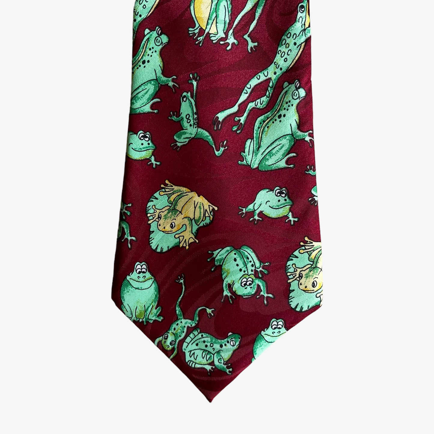 Vintage 90s Renaissance Frog Print Polyester Tie Reptile - Casspios Dream