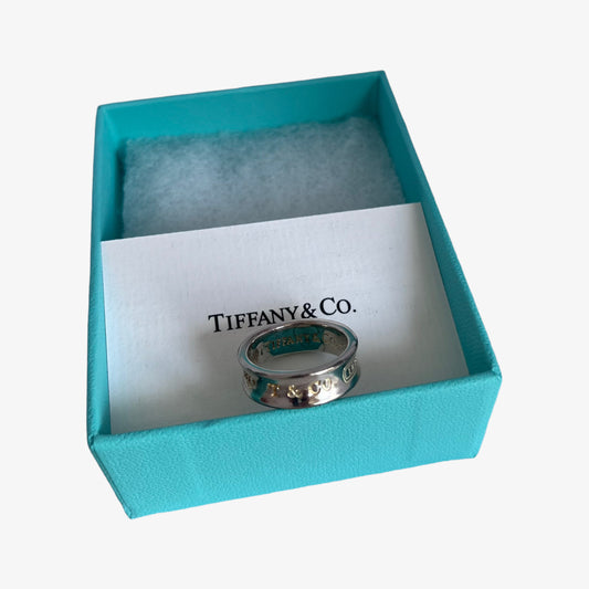 Vintage 90s Tiffany & Co 1997 Sterling Silver Concave Ring With Box - Casspios Dream