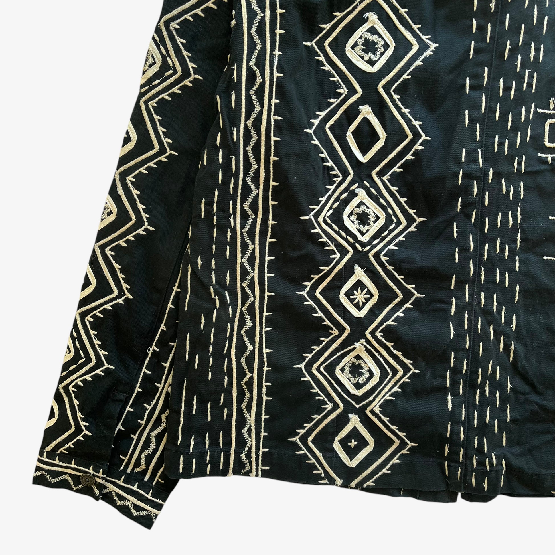 Vintage 90s Womens Chicos Aztec Patterned Jacket Hem - Casspios Dream