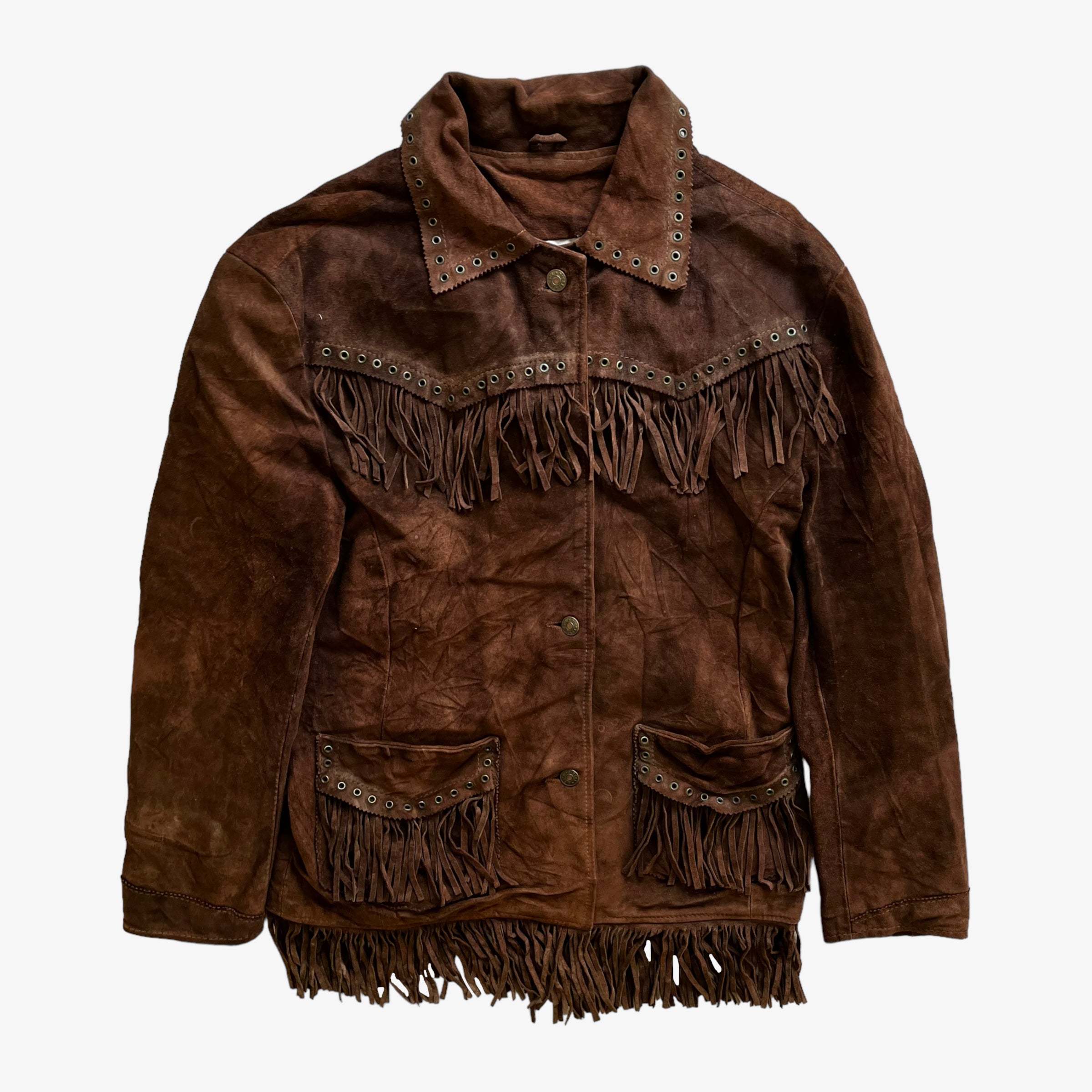 Womens leather jacket with tassels sales
