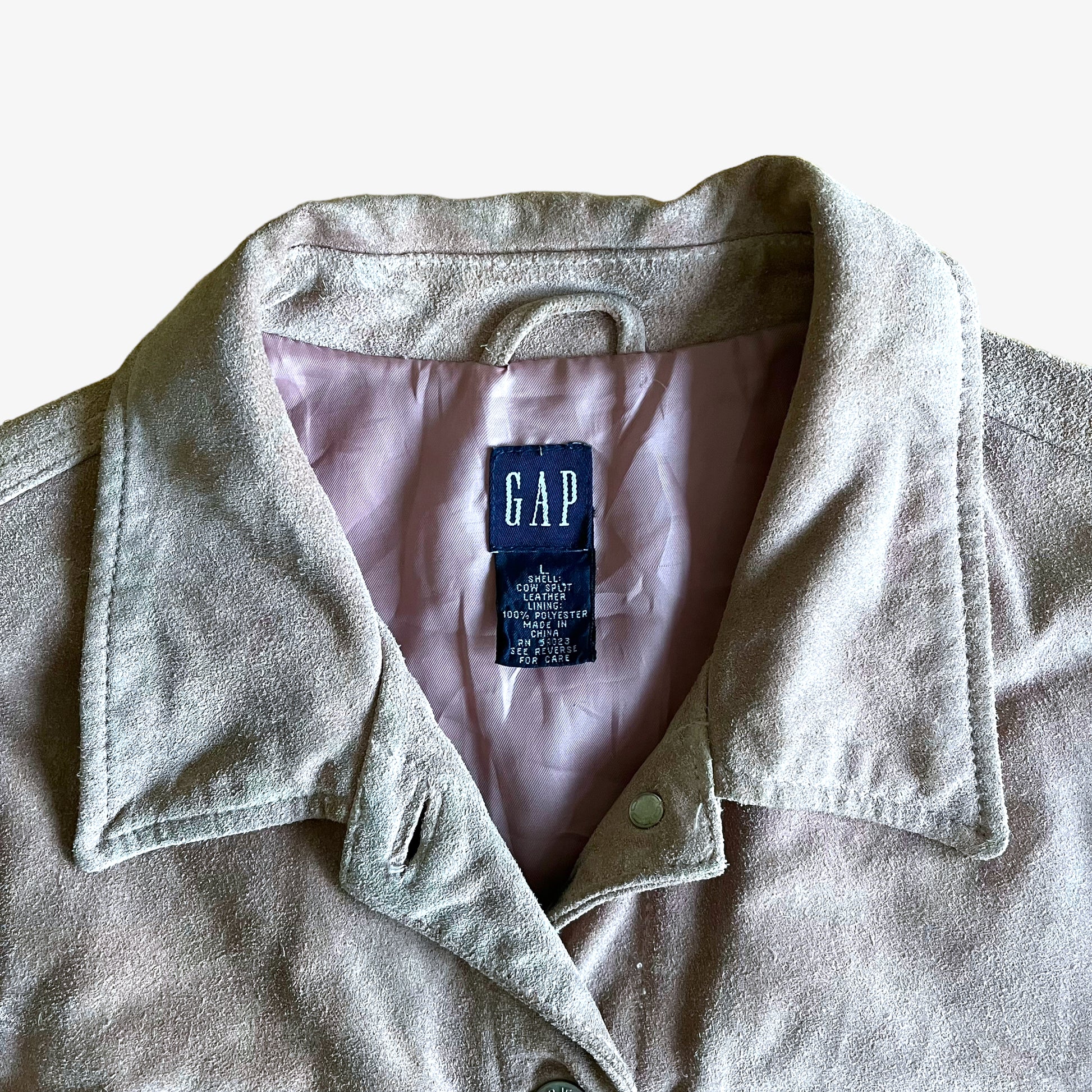 Vintage 90s Womens GAP Pink Leather Trucker Jacket Tag - Casspios Dream