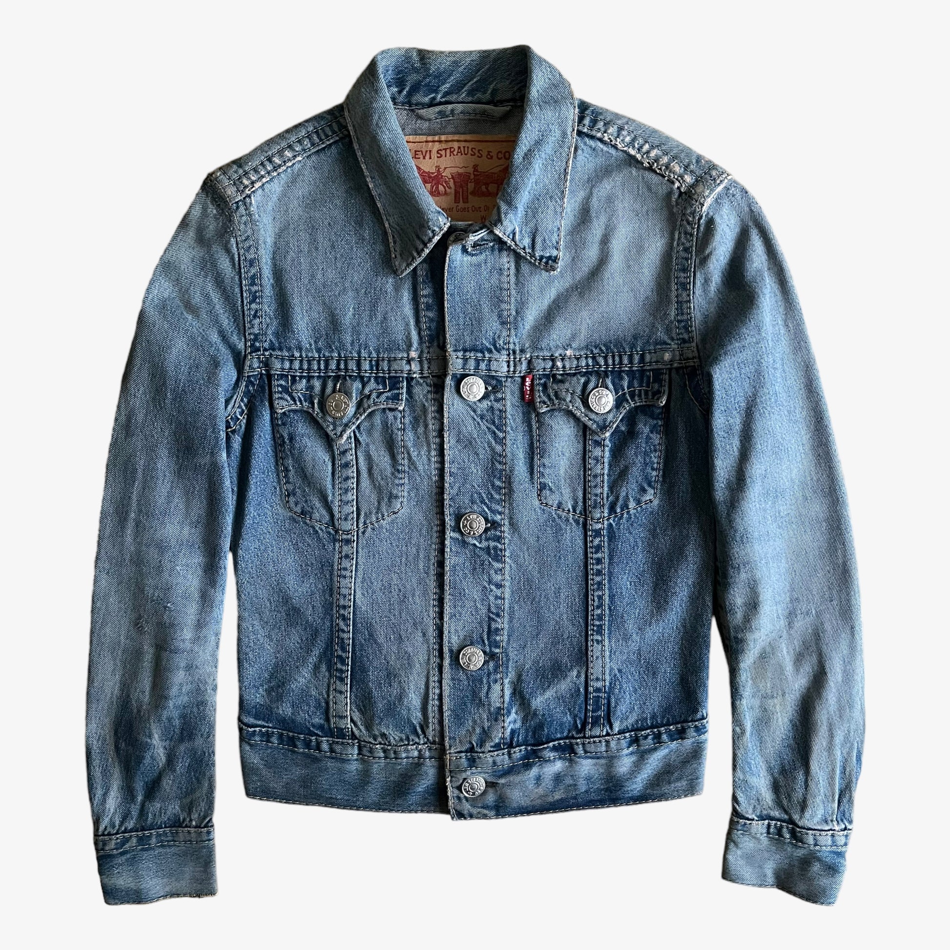 Vintage 90s Womens Levis Blue Denim Trucker Jacket - Casspios Dream