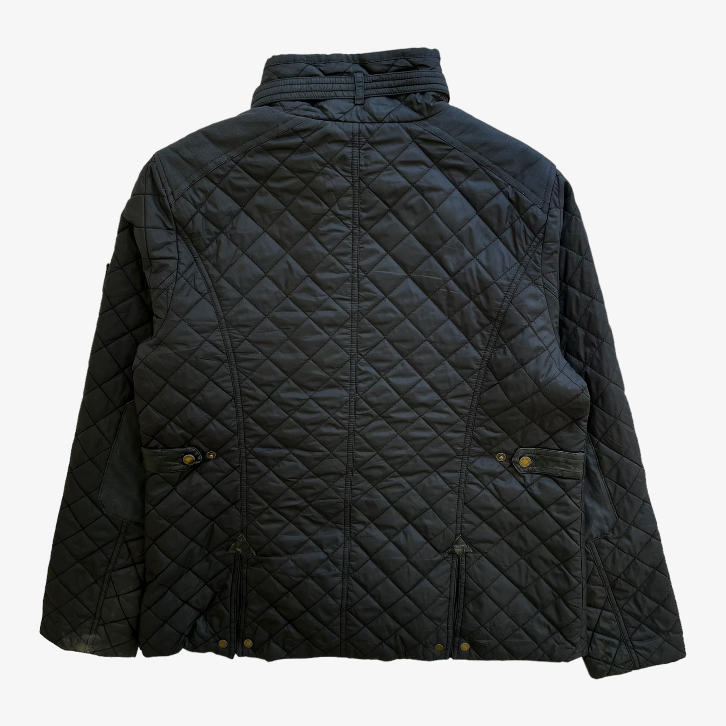 Vintage 90s Womens Ralph Lauren Black Quilted Jacket Back - Casspios Dream