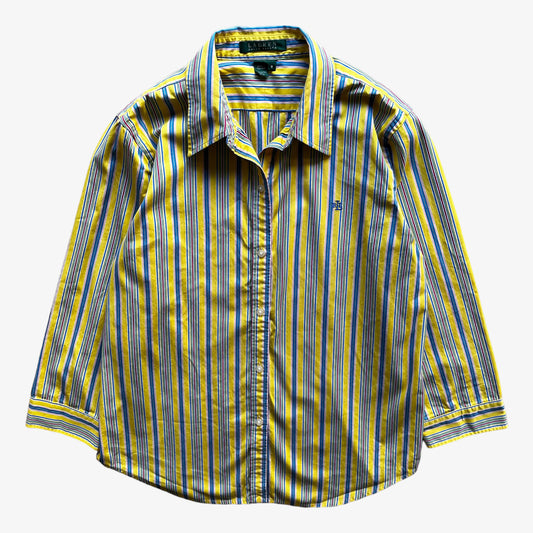 Vintage 90s Womens Ralph Lauren Colourful Striped Yellow Shirt - Casspios Dream