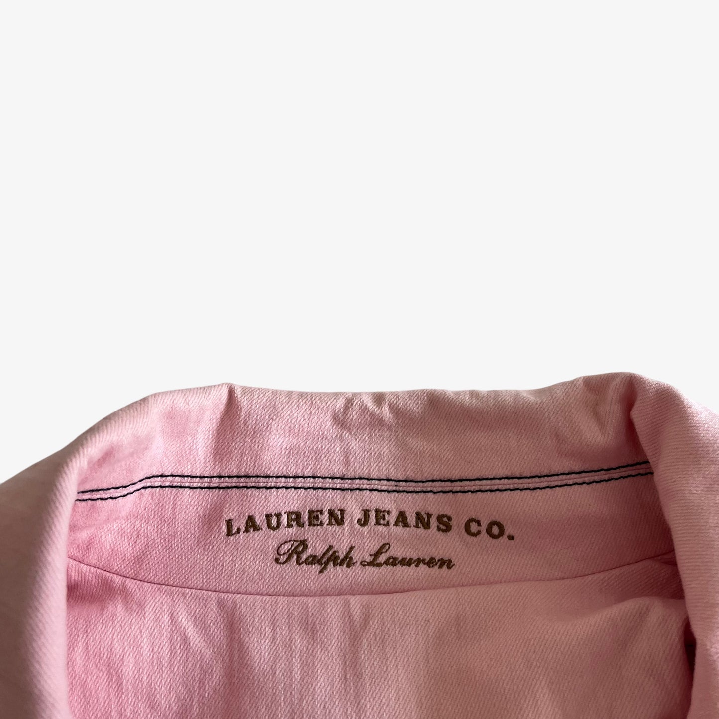 Vintage 90s Womens Ralph Lauren Double Breasted Pink Denim Jacket Logo - Casspios Dream