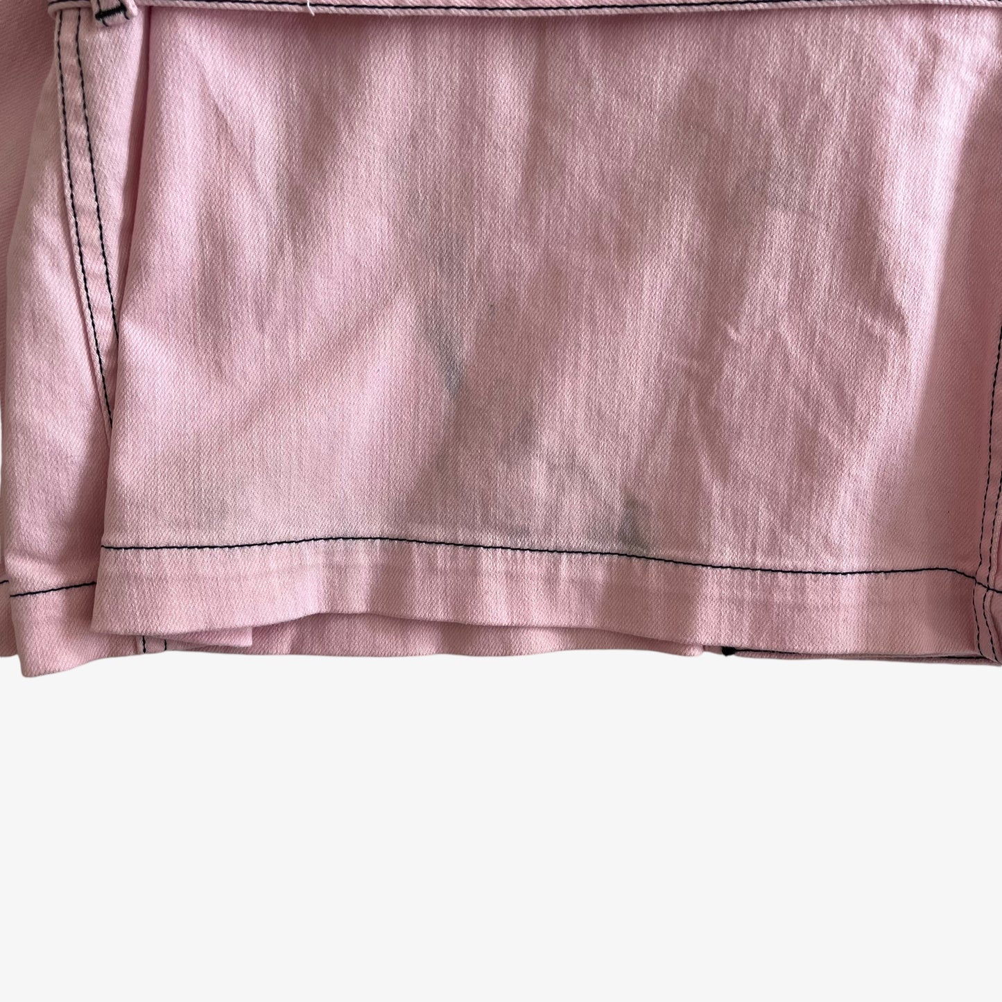 Vintage 90s Womens Ralph Lauren Double Breasted Pink Denim Jacket Marks - Casspios Dream