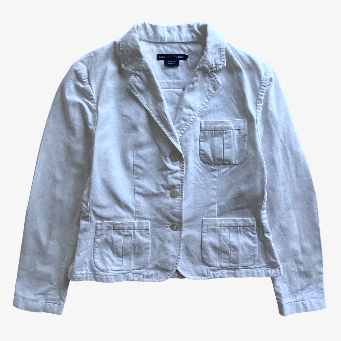 Vintage 90s Womens Ralph Lauren White Blazer - Casspios Dream