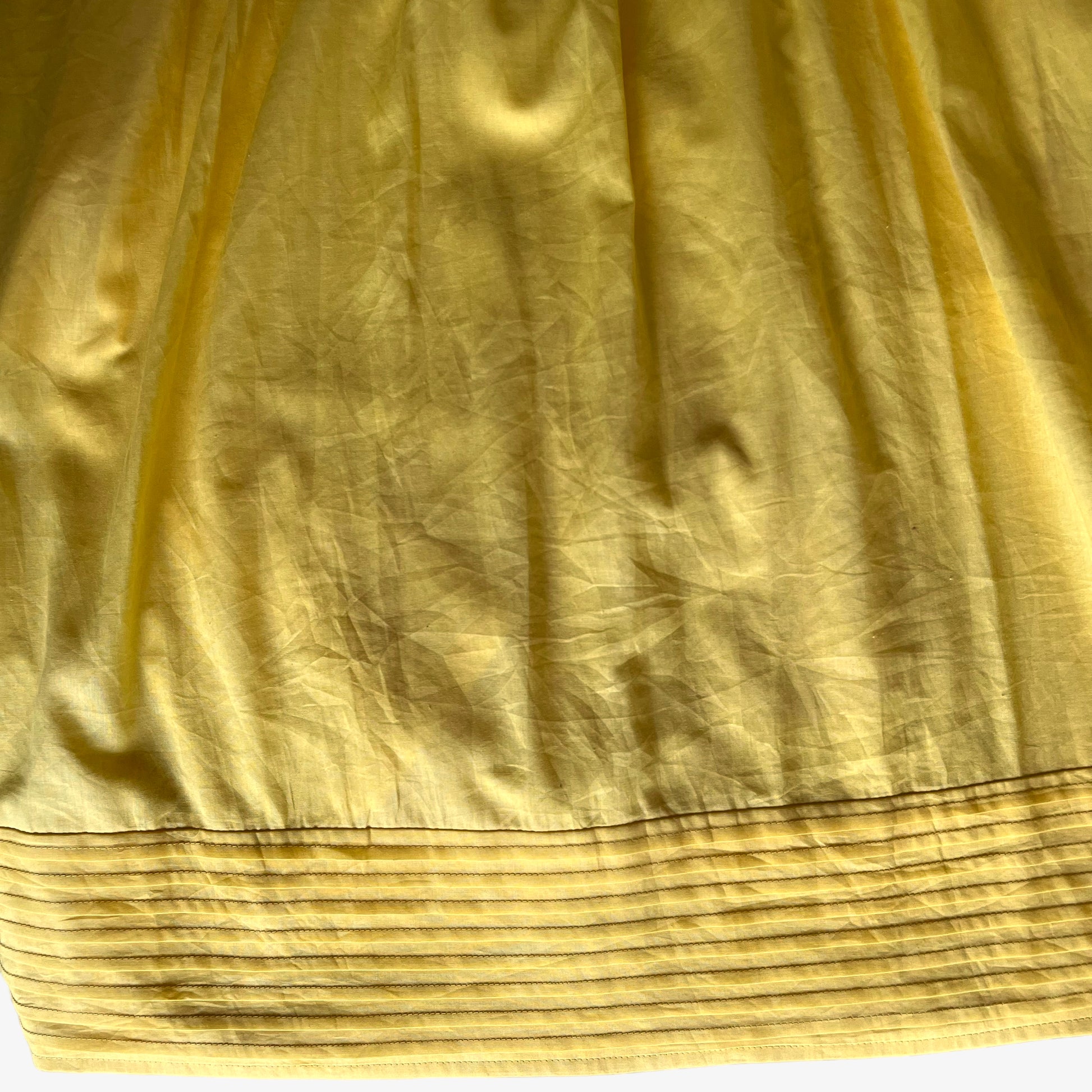 Vintage 90s Womens Ralph Lauren Yellow Ruffle Tea Dress With Internal Slip Wear - Casspios Dream