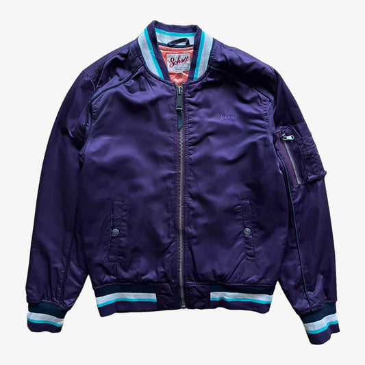 Vintage 90s Womens Schott Purple Bomber Jacket - Casspios Dream