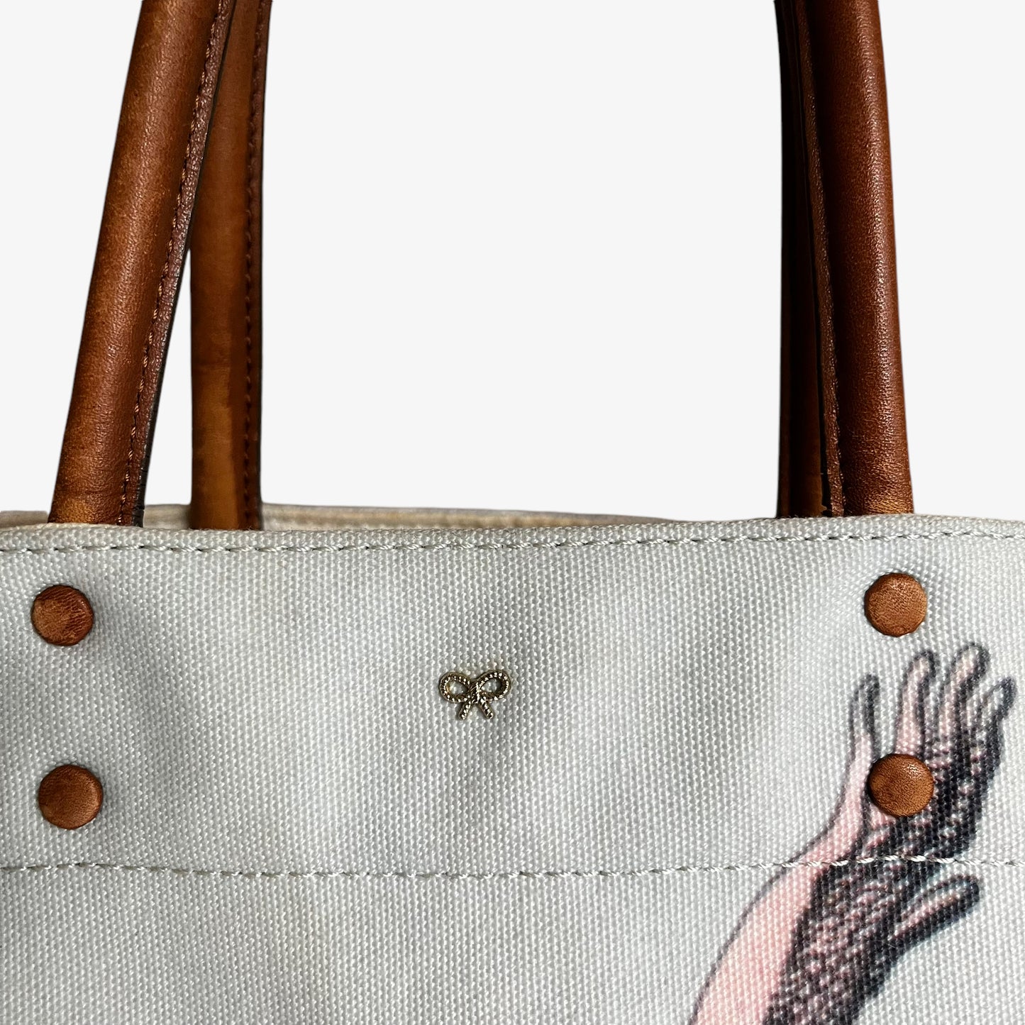 Vintage Y2K Anya Hindmarch Earl Bottom Pinch Tote Bag With Leather Handles Logo - Casspios Dream