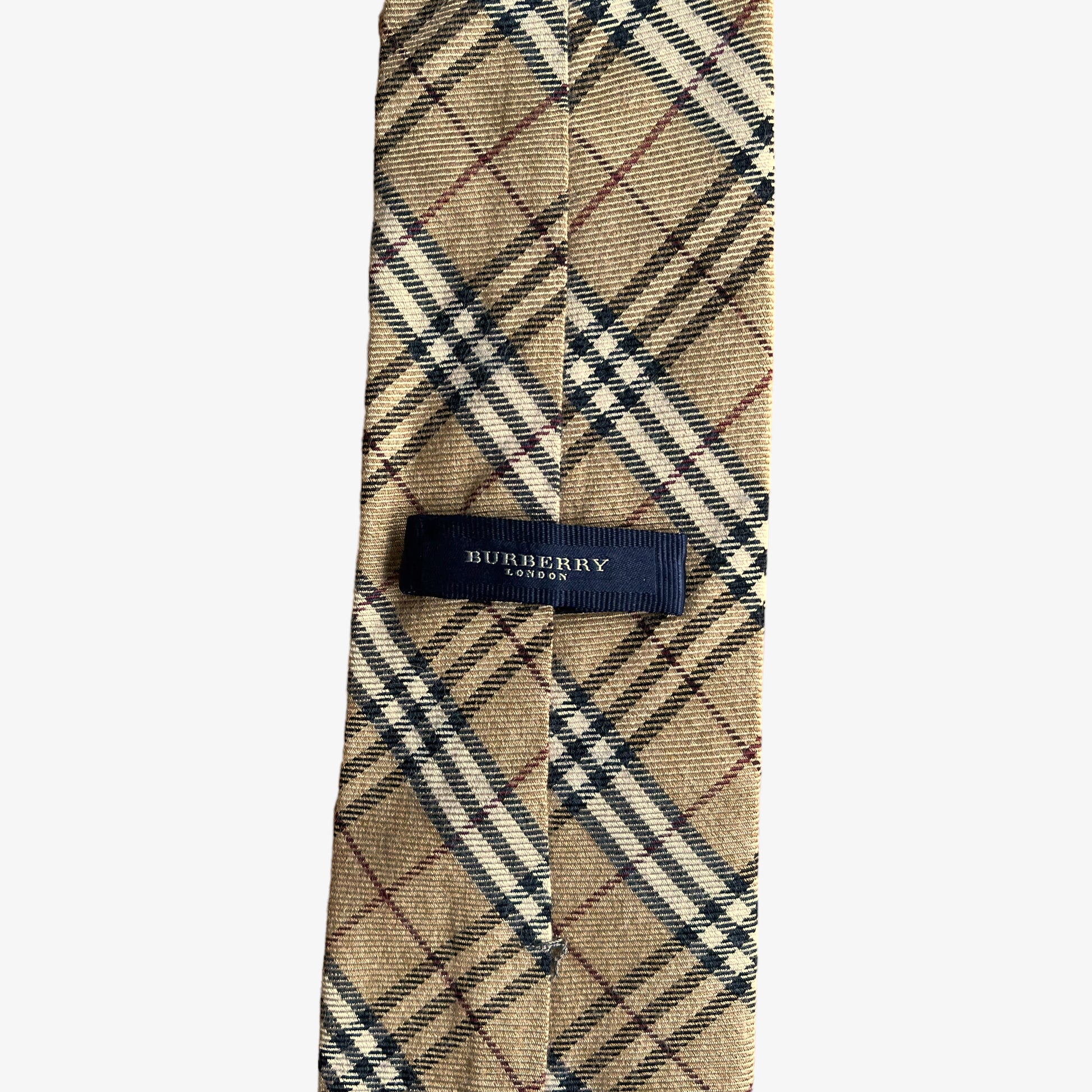 Vintage Y2K Burberry Nova Check Silk And Wool Tie Label - Casspios Dream