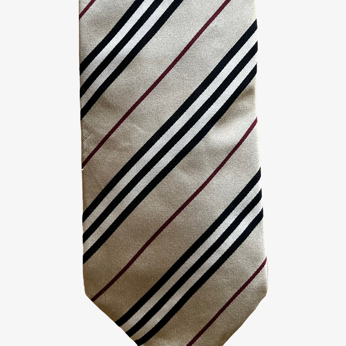 Vintage Y2K Burberry Nova Check Silk Tie Striped - Casspios Dream