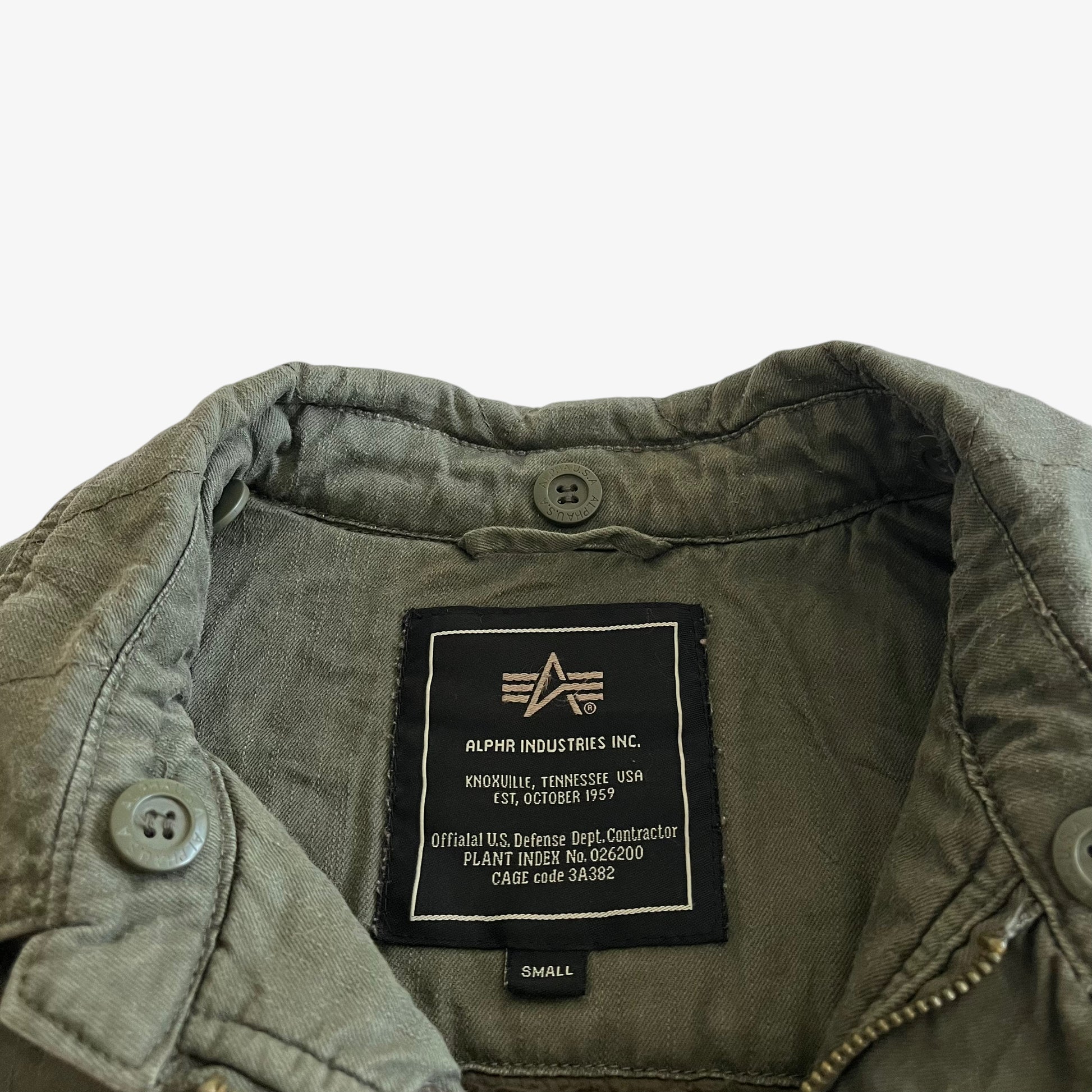 Vintage Y2K Mens Alpha Industries Khaki Utility Pilot Jacket Label - Casspios Dream