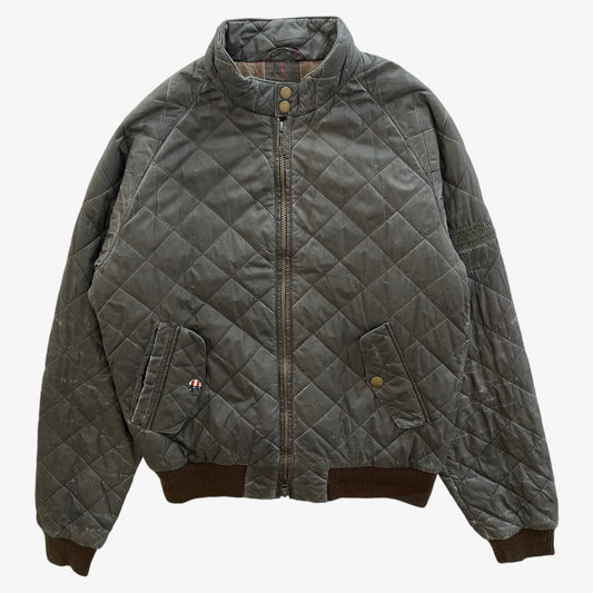 Vintage Y2K Mens Barbour International Steve McQueen Grey Quilted Racing Jacket - Casspios Dream