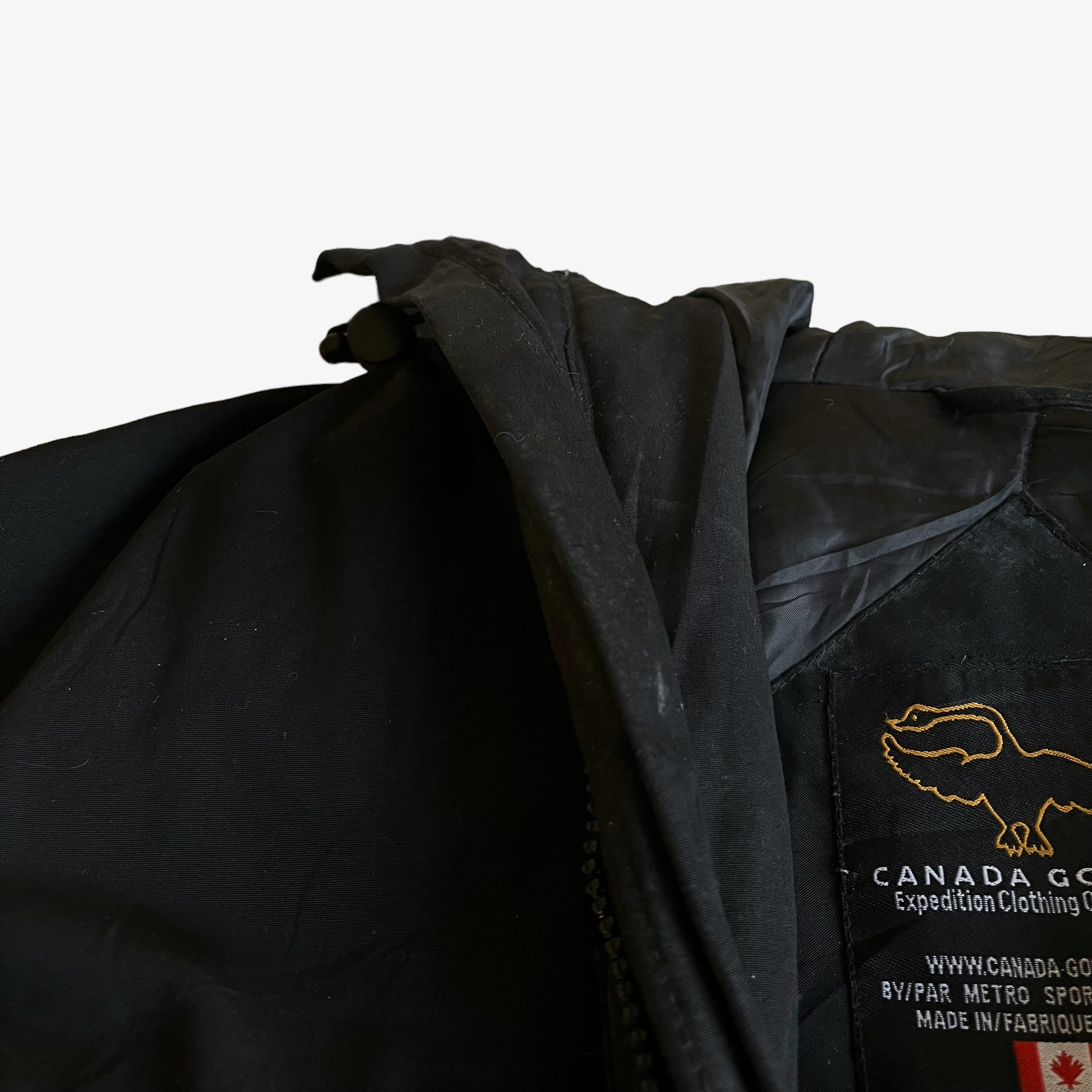 Vintage Y2K Mens Canada Goose Arctic Program Expedition Black Puffer Jacket With Original Hood Wear - Casspios Dream