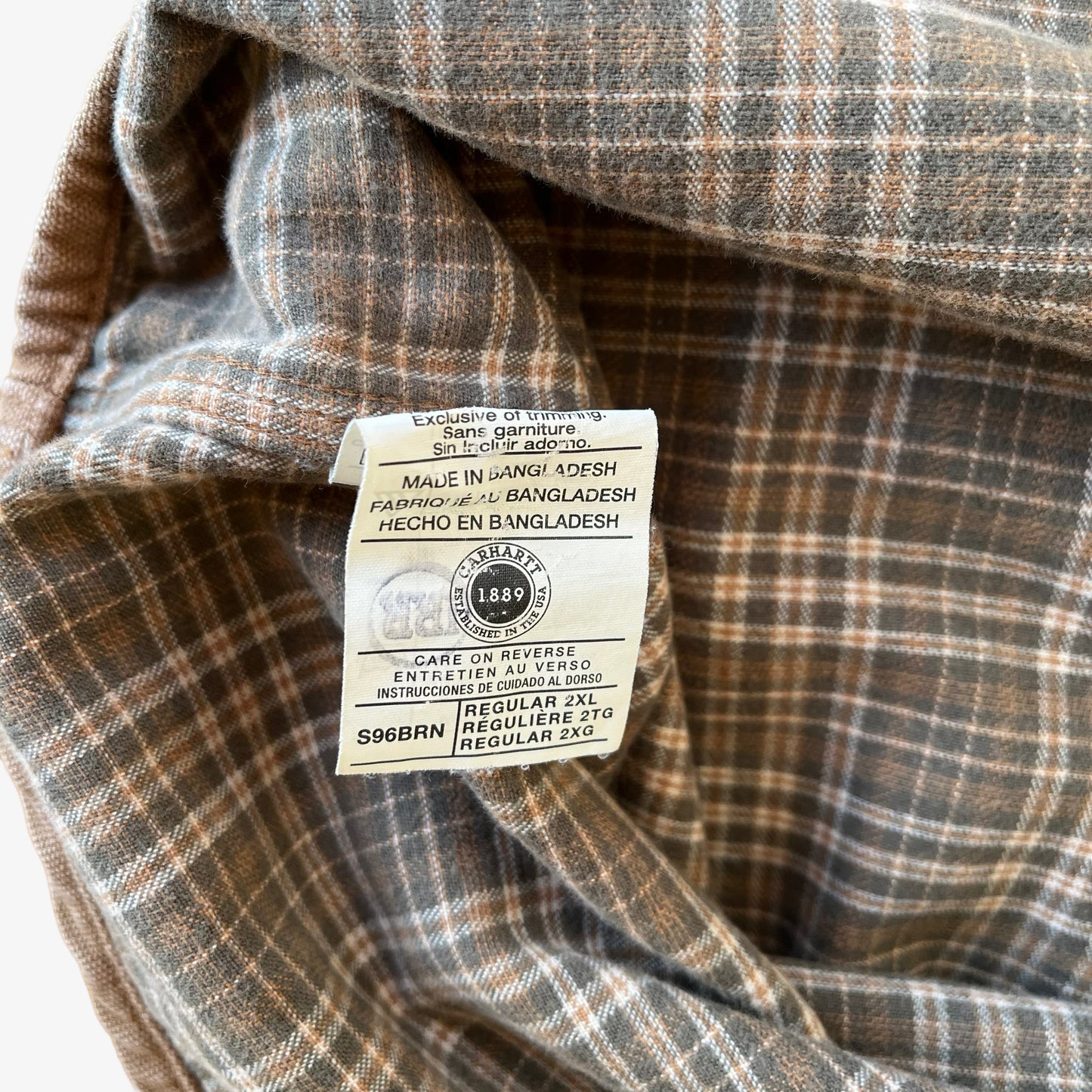 Vintage Y2K Mens Carhartt Brown Jacket Inside Label - Casspios Dream